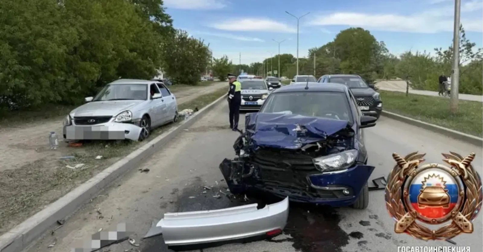 В Уфе на набережной во встречном ДТП пострадали пять человек