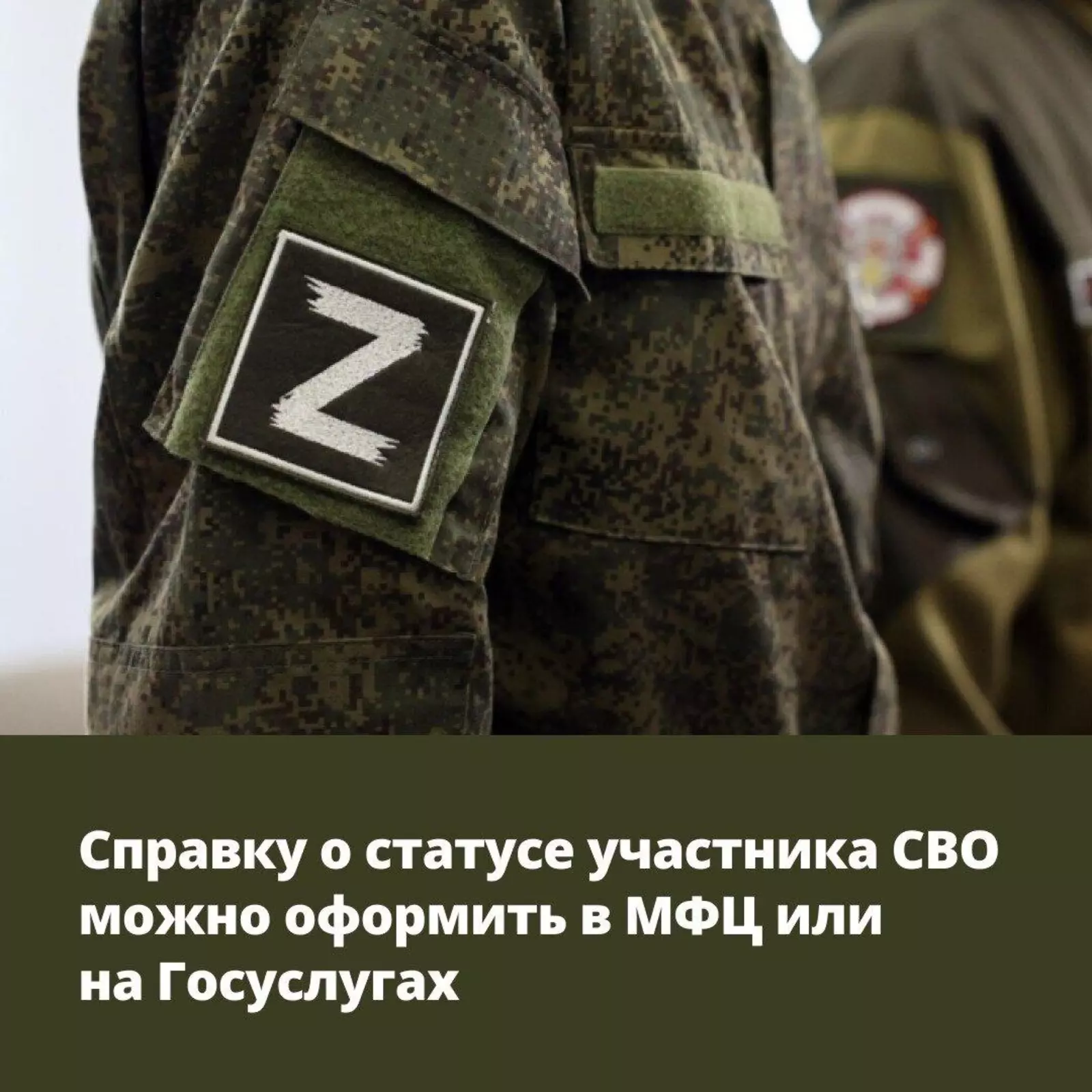 Справку О статусын участника СВО можно оформить на Госуслугах